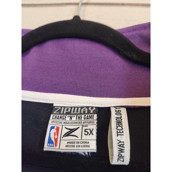 Zipway Men's Black Purple Long Sleeve‎ Full Zip LA Lakers Track Jacket Size 5X - Picture 3 of 6